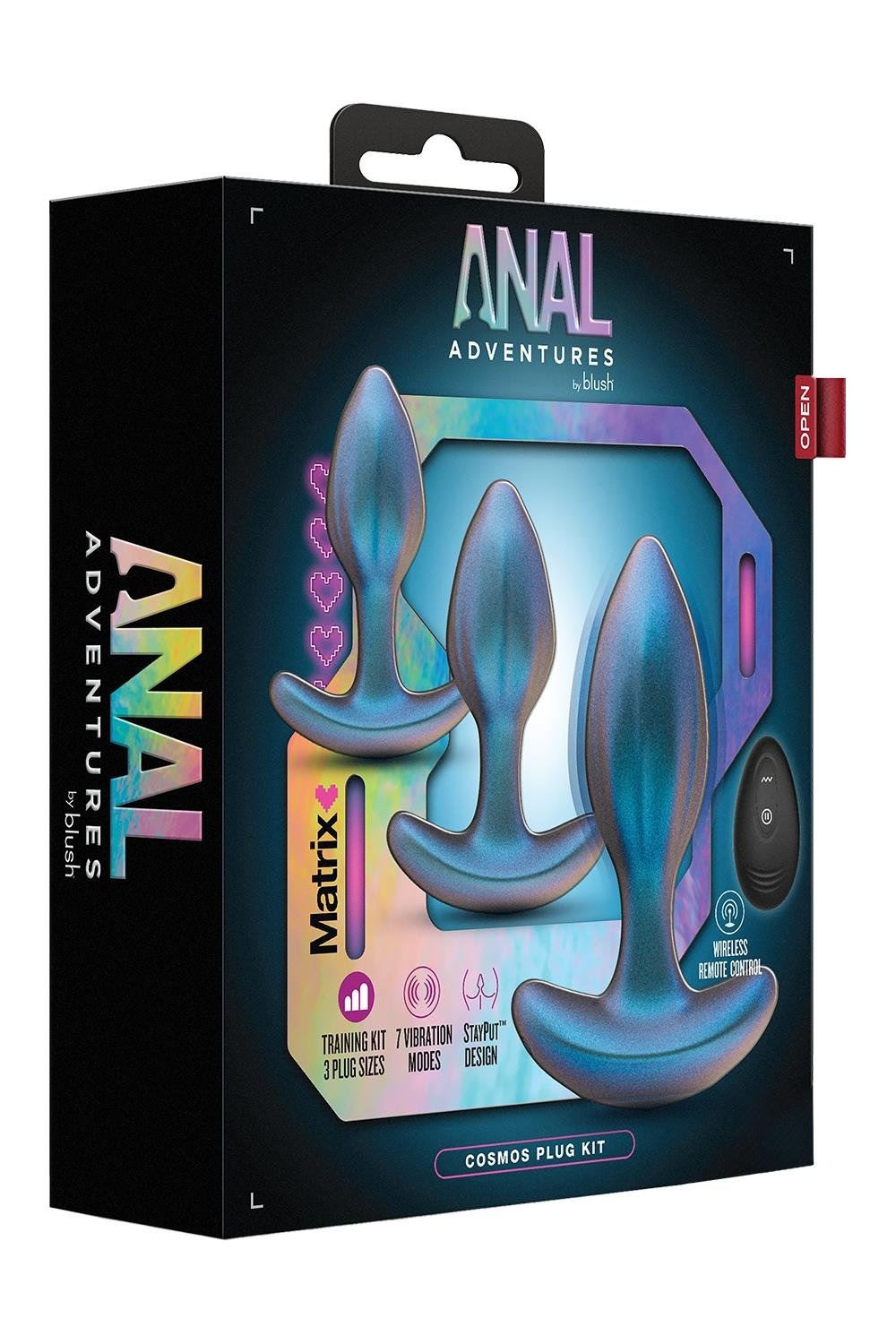 Набір анальних пробок з вібрацією Blush Anal Adventures на пульті керування, блакитні - Зображення 7