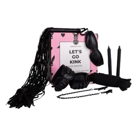 Набір БДСМ Pleasure Box Lets Go Kink: наручники, маска, флогер, затискачі, мотузка, свічки, 7 предметів