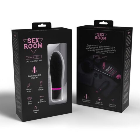Набір девайсів для ігор Dream Toys Sex Room Vibe Kit, 6 предметів, чорний/рожевий