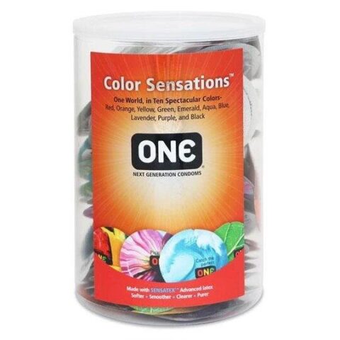 Набір презервативів латексних ONE Color Sensations різнокольорові (ціна за упаковку, 100 шт.)