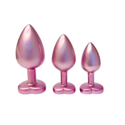Набір із трьох анальних пробок Dream Toys Gleaming Love, розміри S, M, L, перламутрово-рожевий