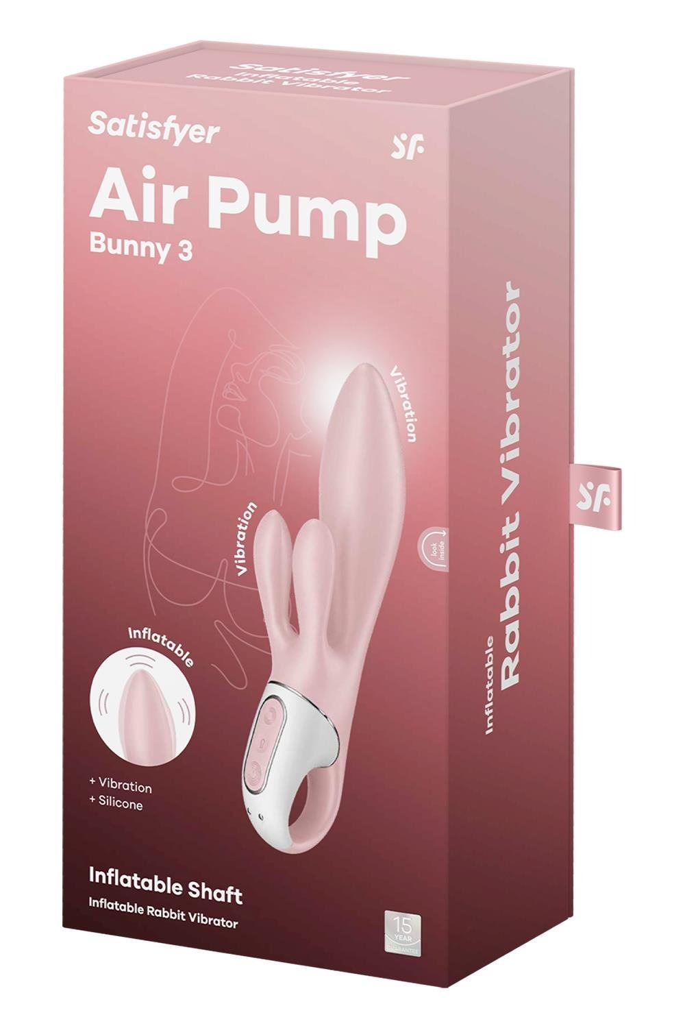 Надувний вібратор-кролик Satisfyer Air Pump Bunny 3 рожевий - Зображення 6