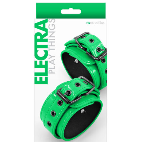 Фіксатори на ноги NS Novelties Electra Play Things Wrist Cuffs, зелений неон