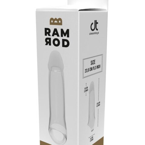 Насадка на пеніс Dreamtoys Ramrod з кільцем для мошонки, прозора
