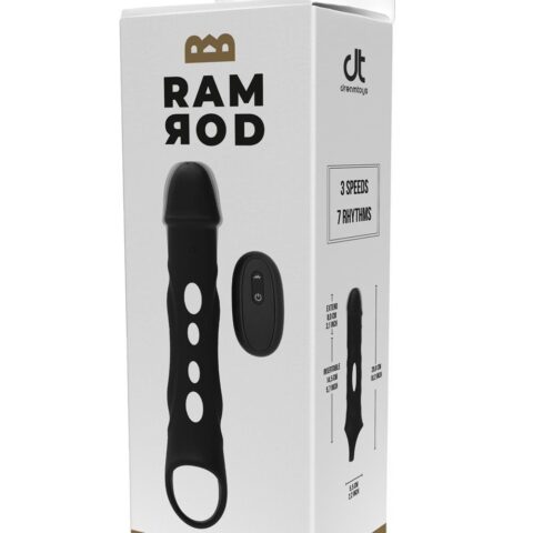 Насадка на пеніс із вібрацією Dream Toys Ramrod та пультом управління, чорна