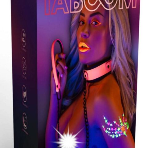 Нашийник з повідцем, що світиться в темряві Taboom Glow In the Dark Collar and Chain Leash, рожевий
