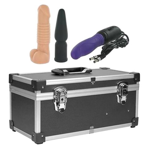 Портативна секс-машина Diva Tool Box у валізі, з пультом та трьома насадками Vac-U-Lock, чорна