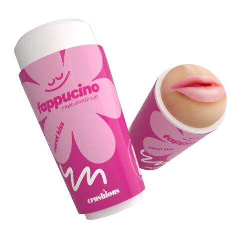 Портативний мастурбатор рот CRUSHIOUS FAPPUCINO у вигляді стаканчика кави, з кришкою