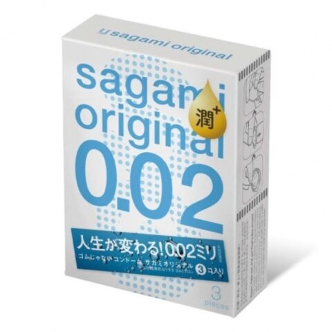 Презервативи ультратонкі поліуретанові Sagami original 0.02 з дод. мастилом (ціна за упаковку, 3 шт)