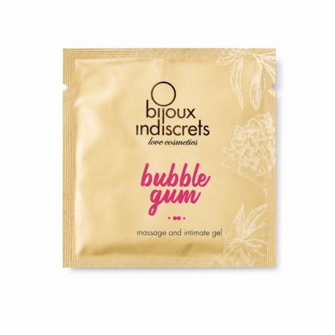 Пробник олії та мастила 2 в 1 з ароматом Bubble Gum Bijoux Indiscrets, 3 мл