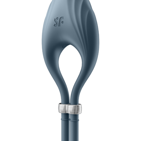 Регульована ерекційна каблучка з вібрацією SATISFYER DUELIST DARK синій