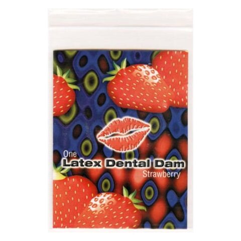 Серветка для орального сексу Strawberry Latex Dental Dams зі смаком полуниці, 1 шт.