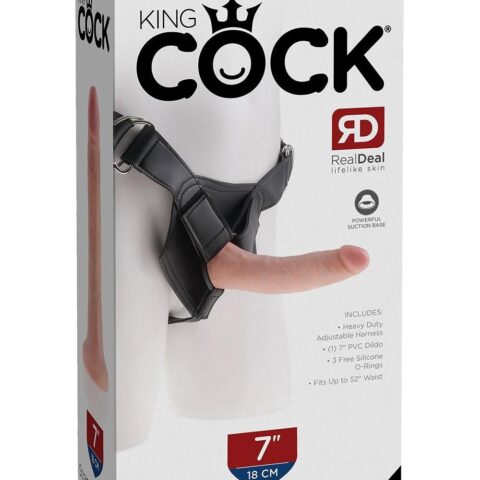 Страпон реалістичний Pipedream King Cock Strap-On з кільцевим кріпленням, на трусиках, бежевий