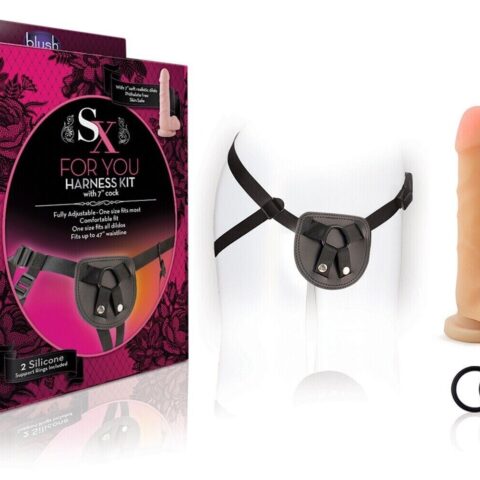Страпон жіночий Blush Sx For You Harness Kit з присоскою та кріпленням на трусиках