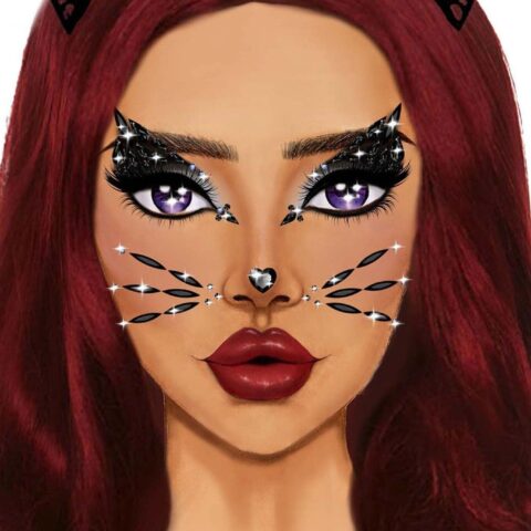 Стрази у вигляді маски кошеня Animal Rhinestone Stick-On Jewels