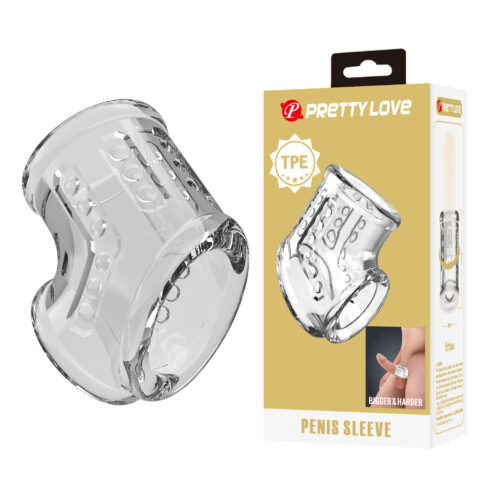 Стимуюча насадка на пеніс Pretty Love Penis Sleeve, прозрачна, 7,2 х 4,7 см