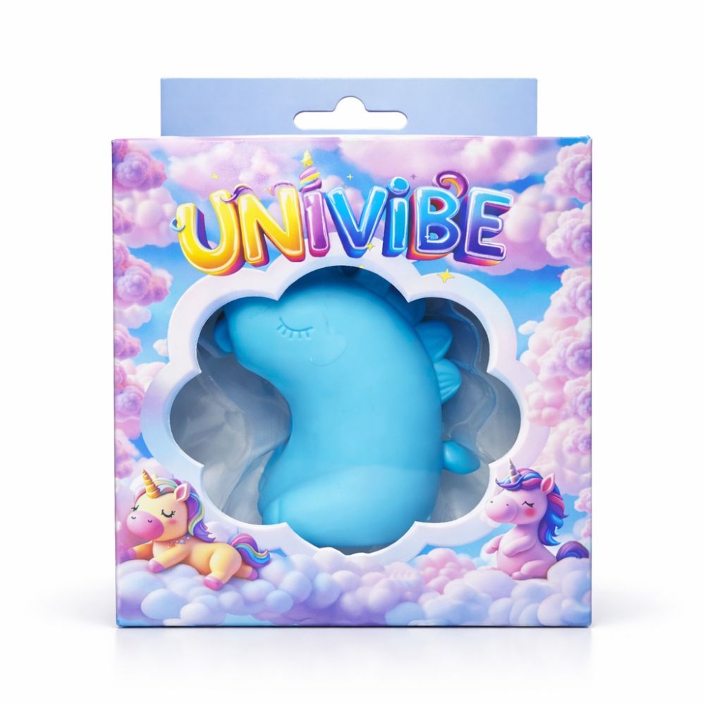 Стимулятор клітора з довгим обертовим язичком UNIVIBE Єдиноріг, 10 режимів, блакитний - Зображення 2