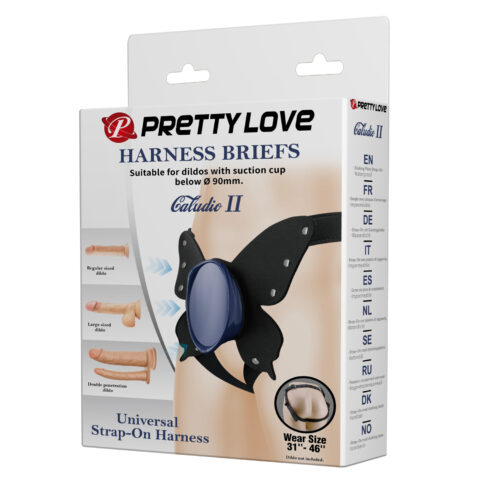 Трусики для страпона на ремінцях Pretty Love Caludio II, сині