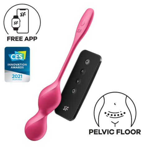 Вагінальні кульки з вібрацією Satisfyer Love Birds 2, що працюють від програми, рожеві