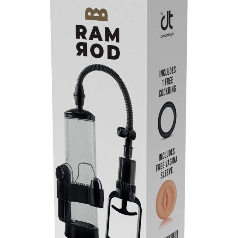Вакуумна помпа для пеніса з вібрацією Dream Toys Ramrod з ерекційним кільцем та реалістичною насадкою