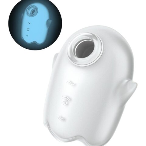 Вакуумний вібратор Satisfyer Glowing Ghost світиться у темряві, білий, 8.4 см.