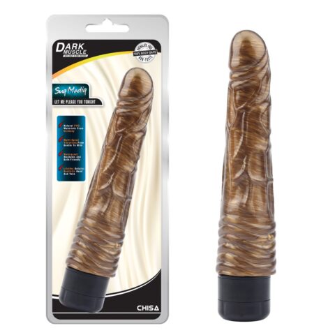 Вібратор Chisa Dark Muscle з хвилястою структурою біля основи для стимуляції клітора
