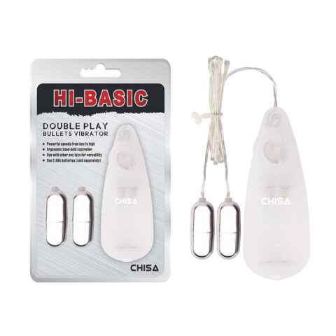 Віброяйця з пультом Cisa Hi-Basic Double Play Bullets, сріблясті