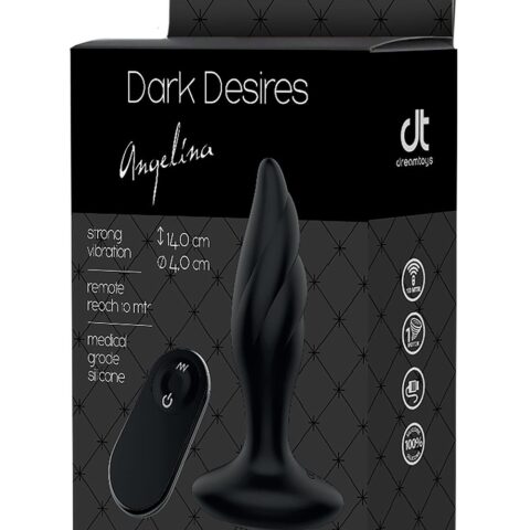 Хвиляста анальна пробка з пультом керування Dream Тoys Dark Desires Angelina чорна