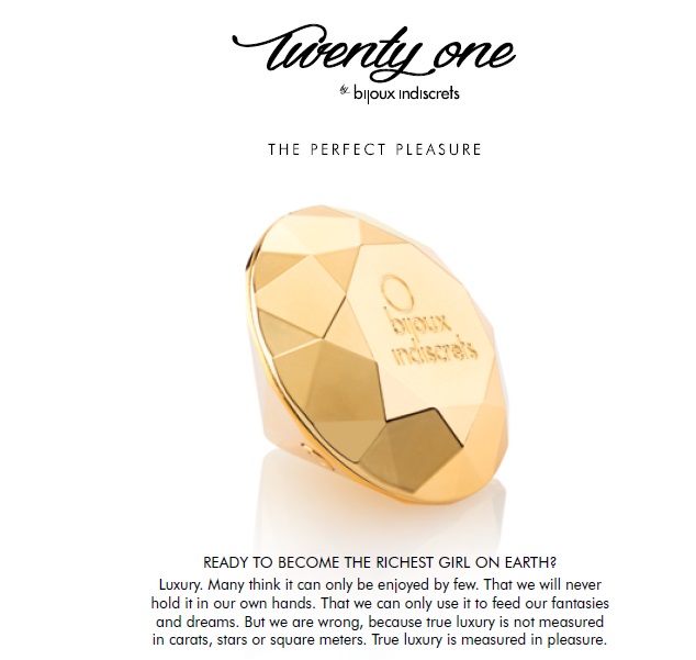 Діамант вібратор Bijoux Indiscrets Twenty One Vibrating Diamond золотистий - Зображення 2