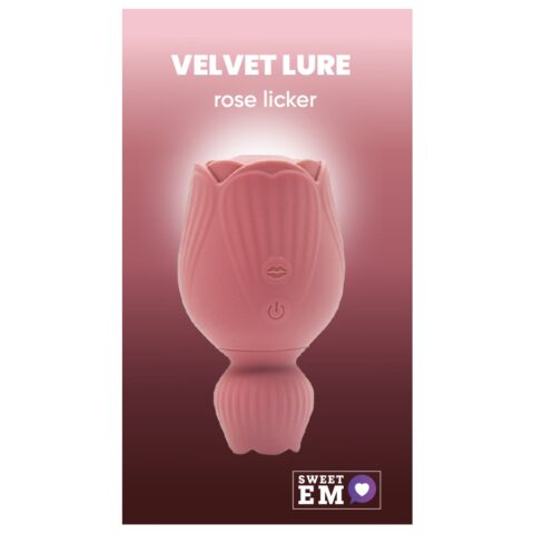 Вібратор для клітора-квітка двосторонній Sweet Em Velvet Lure, рожевий