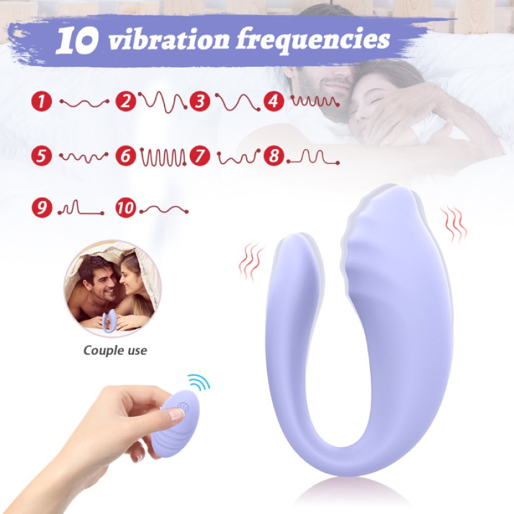 Вібратор для пар Every Night Toys Anthea з пультом, лавандовий, 19,8 х 6,3 см - Зображення 2