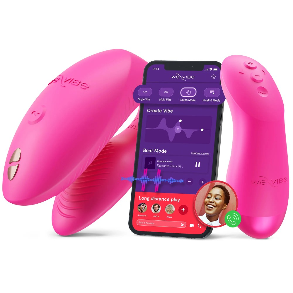 Вібратор для пар We-Vibe Chorus Pro Electric Pink з пультом і додатком, рожевий - Зображення 2