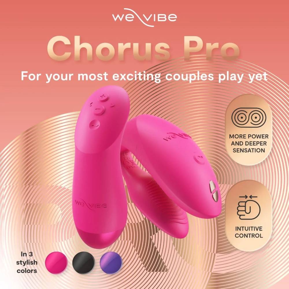 Вібратор для пар We-Vibe Chorus Pro Electric Pink з пультом і додатком, рожевий - Зображення 7
