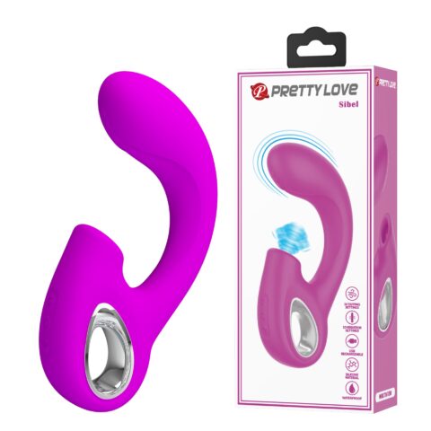 Вібратор для точки G Pretty Love Sibel з кліторальним стимулятором, рожевий