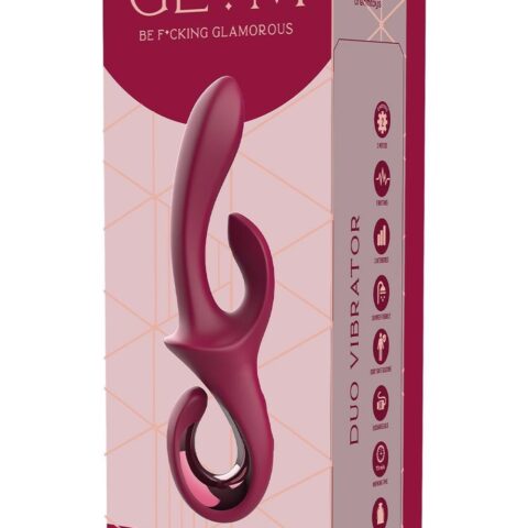 Вібратор-кролик Dreamtoys Glam Duo Vibrator з гачком ручкою, 22.7 х 4.2 см