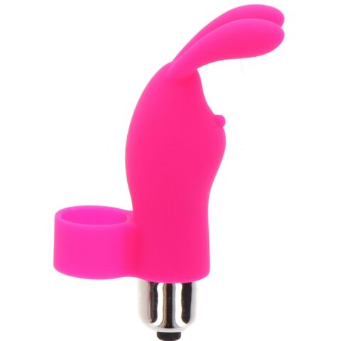 Вібратор на палець із кроликом TOY JOY рожевий, 10 х 2.6 см
