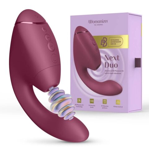 Вібратор-стимулятор вакуумний Womanizer Next Duo Dusky Pink для точки G, рожевий