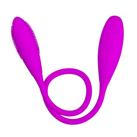 Вібратор із силікону для подвійної стимуляції Pretty Love Snaky Vibe фуксія