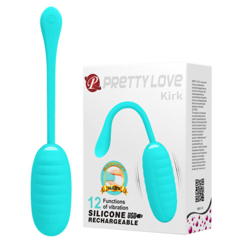 Віброяйце Pretty Love Kirk, силіконове, блакитне, 19,7 × 3,5 см