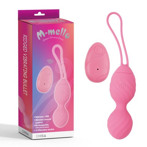 Віброяйце з пультом керування Chisa M-mello Ridged Vibrating Bullet, рожевий