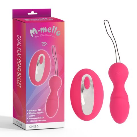 Віброяйце з пультом керування Chisa M-Mello Dual Play Dong Bullet, рожеве