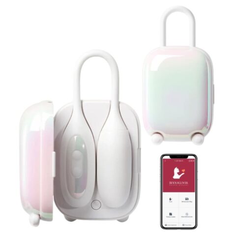 Віброяйце та вакуумний стимулятор для клітора 2 в1 BeYourLover Magic Suitcase в зарядному кейсі, білий