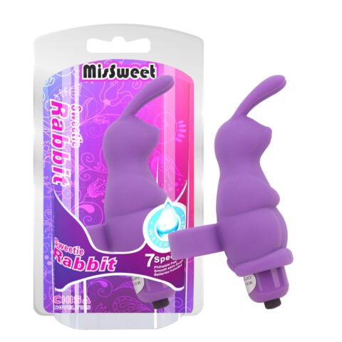Вібромасажер у вигляді кролика на палець Chisa Mis Sweet Sweeiie Rabbit, фіолетовий