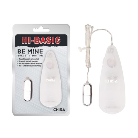 Вибропуля серебристая Chisa Hi-Basic Be Mine Bullet Vibrator на белом пульте управления