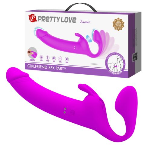 Вібрострапон безременний Pretty Love Zanini жіночий, з кліторальною пульсацією, 28.3 х 4 см