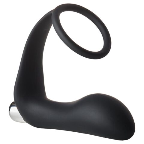 Анальна пробка з еррекційним кільцем FANTASSTIC VIBRATING ANAL PLUG WITH COCKRING BLACK