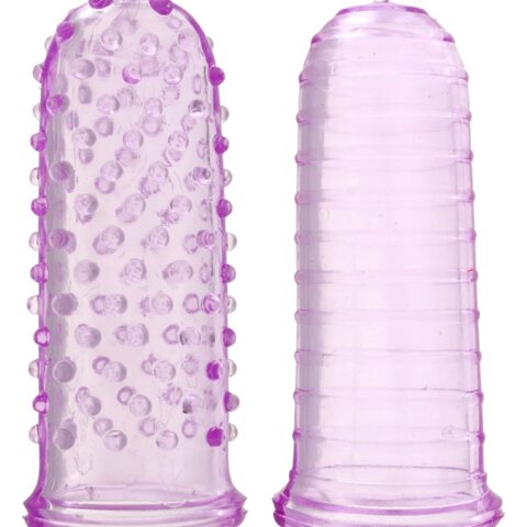 Набір рельєфних насадок на палець Sexy finger фіолетовий, 7 х 3 см