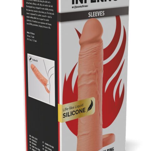 Насадка на пеніс з ерекційним кільцем Hidden Desire INFERNO, 18 × 4,5 см