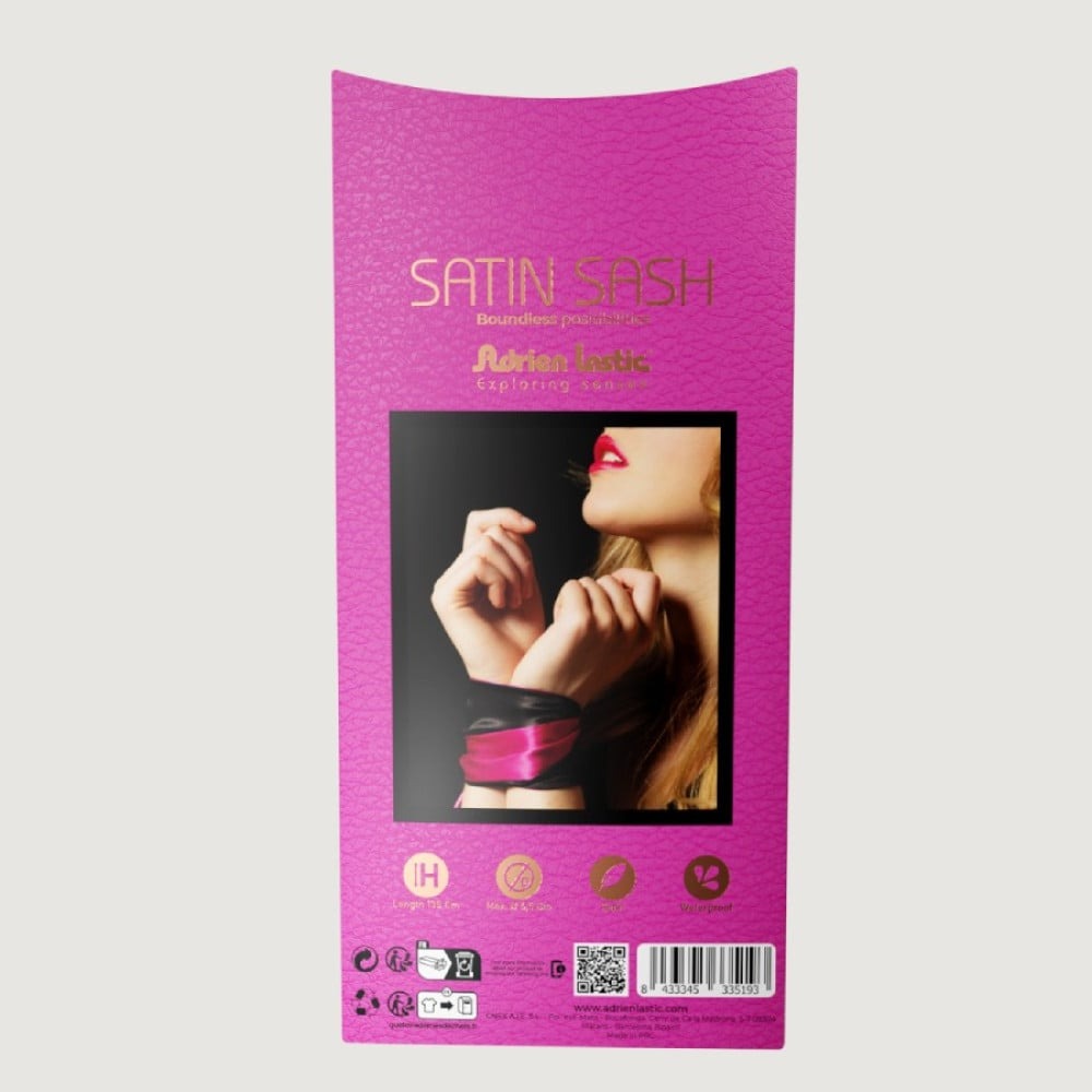 Пов'язка із сатину на очі Adrien Lastic Satin Sash чорно-рожева - Зображення 6
