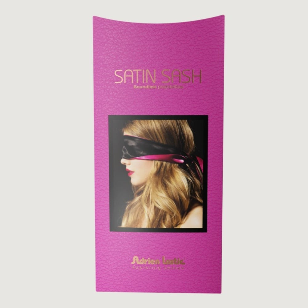 Пов'язка із сатину на очі Adrien Lastic Satin Sash чорно-рожева - Зображення 7